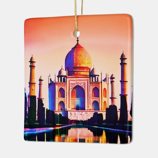 Der Taj Mahal gegen den Sonnenuntergang Keramikornament (Links)