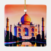 Der Taj Mahal gegen den Sonnenuntergang Keramikornament (Rückseite)