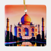 Der Taj Mahal gegen den Sonnenuntergang Keramikornament (Vorderseite)