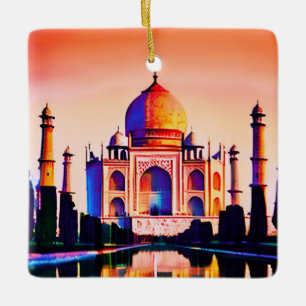 Der Taj Mahal gegen den Sonnenuntergang Keramikornament