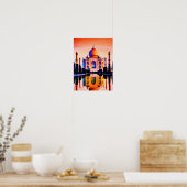 Der Taj Mahal gegen den Sonnenuntergang Poster (Küche)