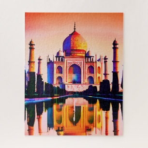 Der Taj Mahal gegen den Sonnenuntergang Puzzle
