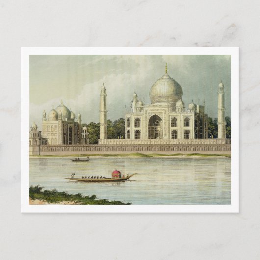Der Taj Mahal, Grab des Kaisers Shah Jehan und Postkarte (Vorderseite)