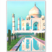 Der Taj Mahal unter einem Morgenhimmel Aufkleber (Vorderseite)