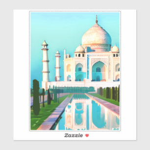 Der Taj Mahal unter einem Morgenhimmel Aufkleber