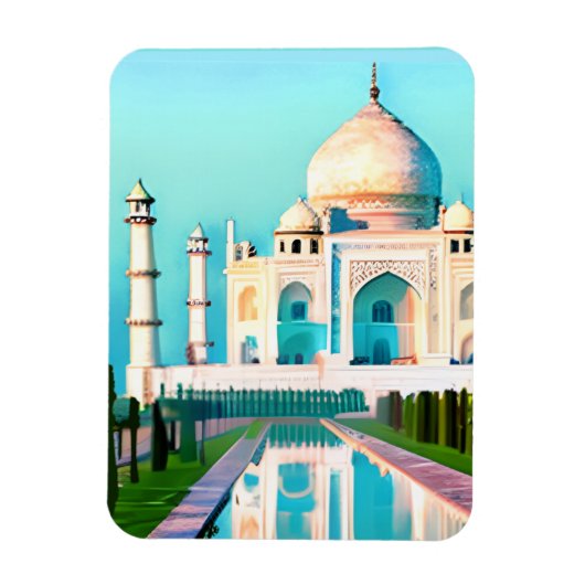 Der Taj Mahal unter einem Morgenhimmel Magnet (Vertikal)