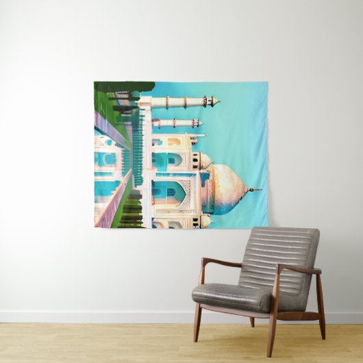 Der Taj Mahal unter einem Morgenhimmel Wandteppich (Beispiel (Horizontal))