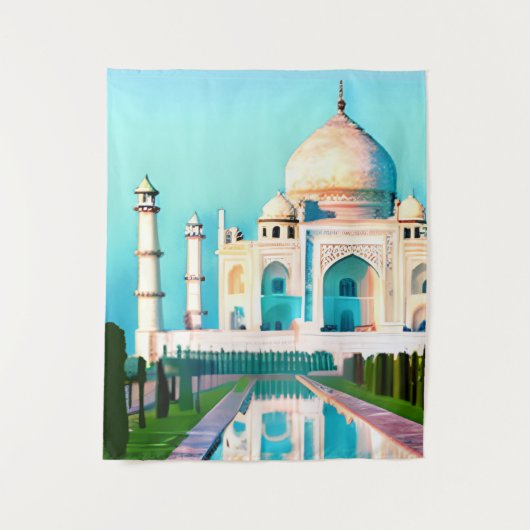 Der Taj Mahal unter einem Morgenhimmel Wandteppich (Vorderseite)