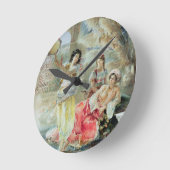 Der Tambourine (w/c auf Papier) Runde Wanduhr (Winkel)