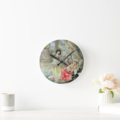 Der Tambourine (w/c auf Papier) Runde Wanduhr (Zuhause)