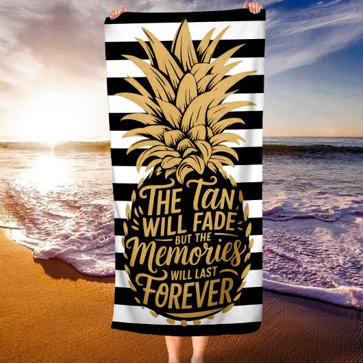 Der Tan wird verschwinden, aber die Erinnerungen w Strandtuch
