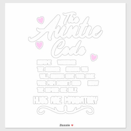 Der Tante-Code Aufkleber (Blatt)