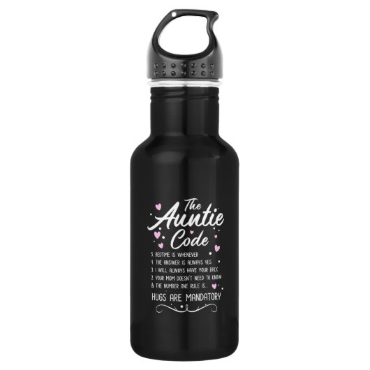 Der Tante-Code Edelstahlflasche (Vorderseite)