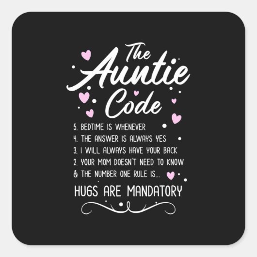 Der Tante-Code Quadratischer Aufkleber (Vorderseite)