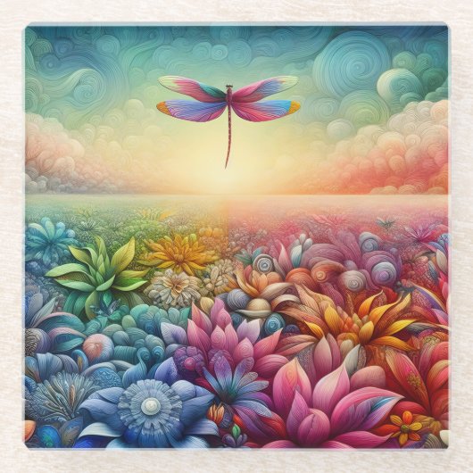 Der Tanz der Dragonfly Glasuntersetzer (Vorderseite)