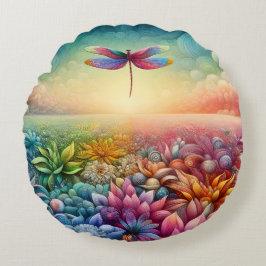 Der Tanz der Dragonfly Rundes Kissen