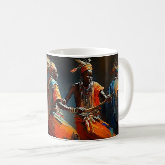 Der Tanz der Massai, Afrika Kaffeetasse (VorderseiteRechts)