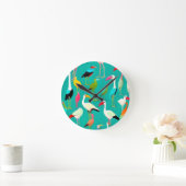 Der Tanz der Vogelfarben Runde Wanduhr (Zuhause)