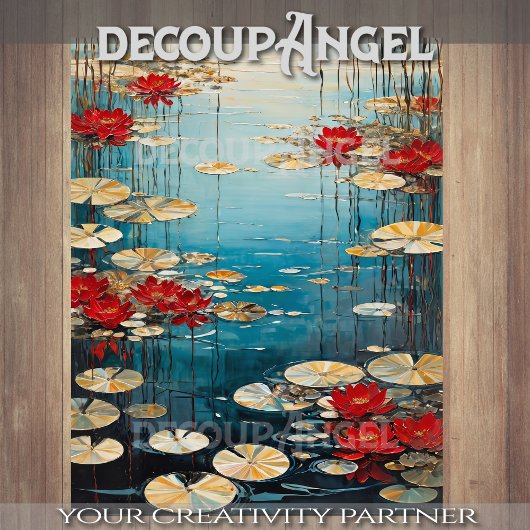 Der Tanz der Wasserlilien - Dekoupage - Seidenpapier