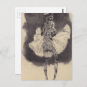 Der Tanz des Todes durch Felicien Rops Postkarte (Vorne/Hinten)