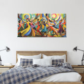 Der Tanz - große gestreifte Leinwand (Insitu (Schlafzimmer))