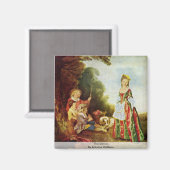 Der Tanz von Antoine Watteau Magnet (Vorderseite/Rückseite)