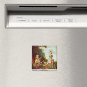 Der Tanz von Antoine Watteau Magnet (In Situ (Geschirrspüler))