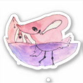 Der tanzende Flamingo Aufkleber (Vorderseite)