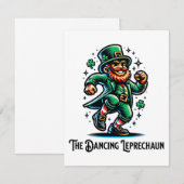 Der tanzende Leprechaun Mitteilungskarte (Vorne/Hinten)