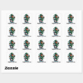 Der tanzende Leprechaun Quadratischer Aufkleber (Blatt)