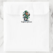 Der tanzende Leprechaun Quadratischer Aufkleber (Tasche)