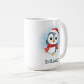 Der tanzende Pinguin Individuelle Name Weihnachten Kaffeetasse (VorderseiteRechts)