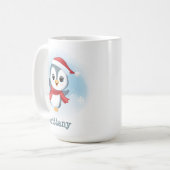 Der tanzende Pinguin Individuelle Name Weihnachten Kaffeetasse (Vorderseite Links)