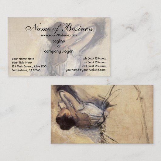 Der Tänzer von Edgar Degas Visitenkarte (Vorne/Hinten)