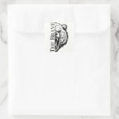 Der Tapfere Bär Quadratischer Aufkleber (Tasche)