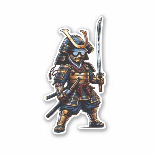 Der tapfere Samurai-Kriegersticker Aufkleber (Vorderseite)