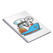 Der Tarif für das Blue Cartoon Cargo Ship an Bord Notizblock (Rechte Seite)