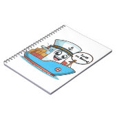 Der Tarif für das Blue Cartoon Cargo Ship an Bord Notizblock (Linke Seite)