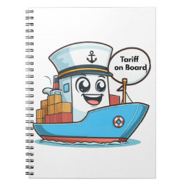 Der Tarif für das Blue Cartoon Cargo Ship an Bord Notizblock