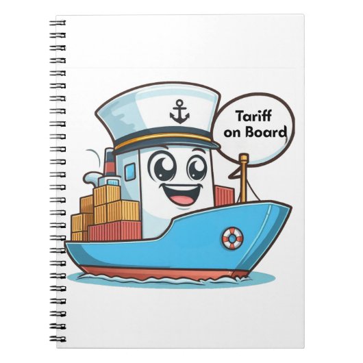 Der Tarif für das Blue Cartoon Cargo Ship an Bord Notizblock (Vorderseite)