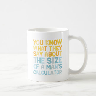 Der Taschenrechner-Kaffee-Tasse eines Mannes Kaffeetasse