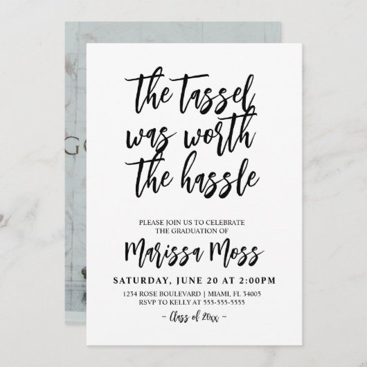 Der Tassel war den Hassle-Abschluss wert Einladung (Vorne/Hinten)