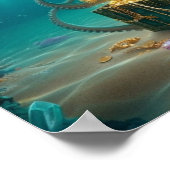 Der Taucher findet einen Schatz, der von einer Mee Poster (Ecke)