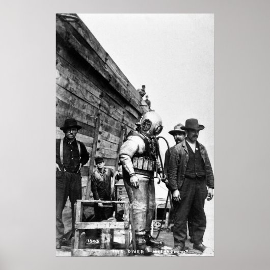 Der Taucher Vintage HarHat Scuba Poster (Vorne)