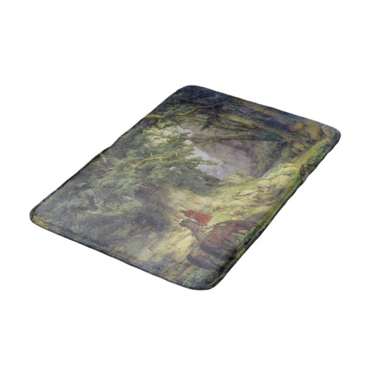 Der tausendjährige Eichenbaum (von Karl Lessing) Badematte (Schrägansicht)