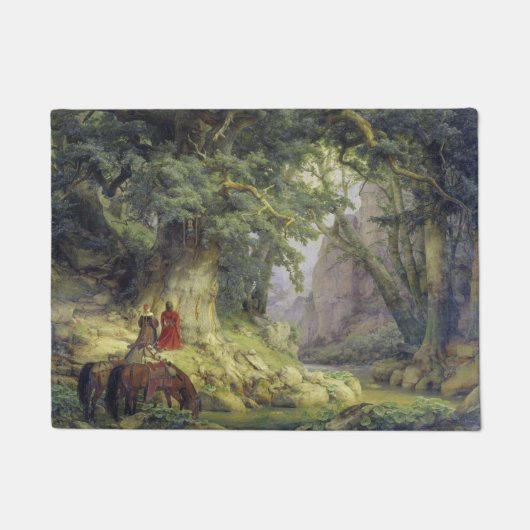 Der tausendjährige Eichenbaum (von Karl Lessing) Fußmatte (Vorderseite)