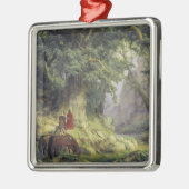 Der tausendjährige Eichenbaum (von Karl Lessing) Ornament Aus Metall (Links)