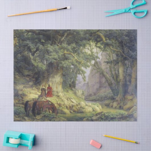 Der tausendjährige Eichenbaum (von Karl Lessing) Seidenpapier (Basteln)