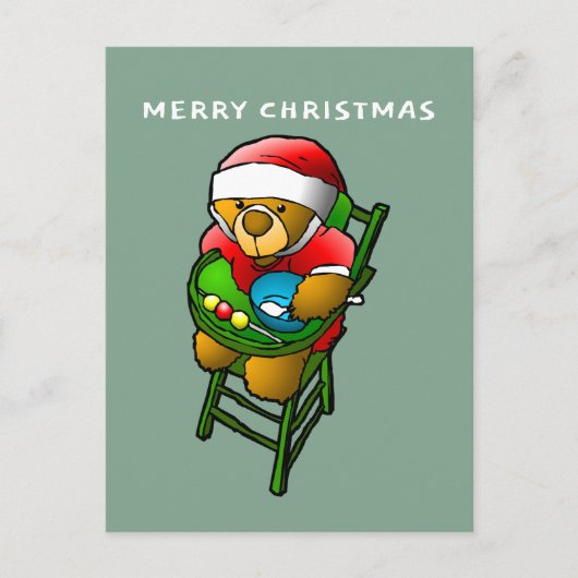 Der Teddybär des Weihnachtsmanns Postkarte (Vorderseite)