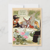 Der Tee-Party-Baby-Dusche des wütenden Hutmachers Einladung (Vorderseite)